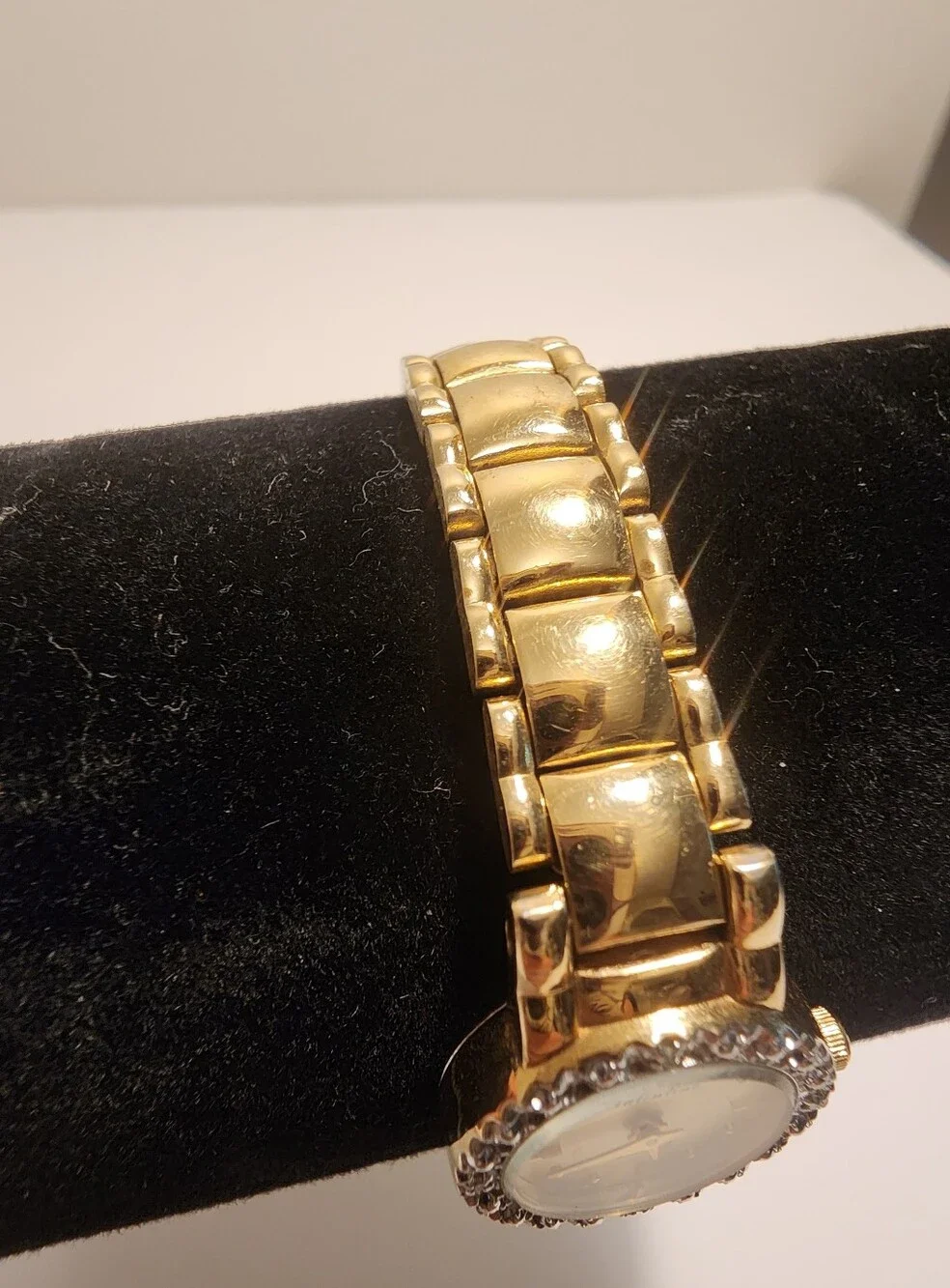 Valentino Quartz Gold-Tone Crystal Bezel Ladies Bracelet Watch